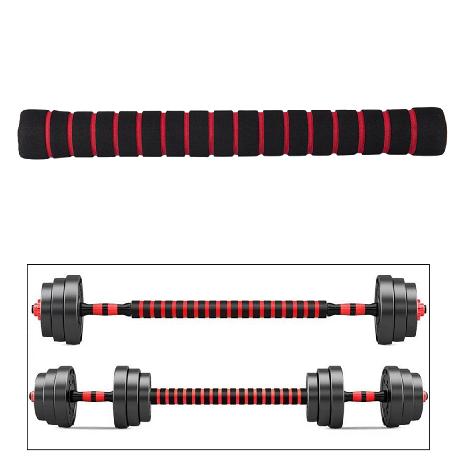 Dumbbell Extension Bar 1\'\' Arm Strength Training Barbell Build Joiner Coupler Linker Neck Pad Extension Rod Extender