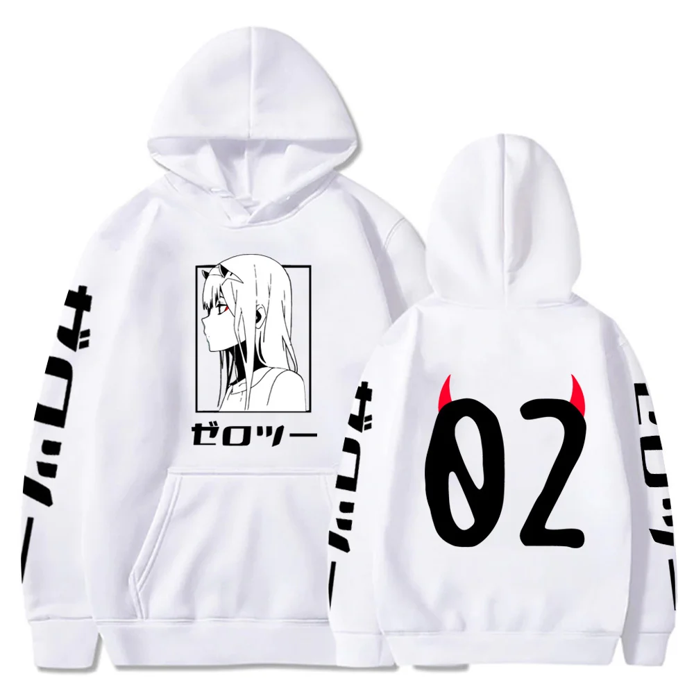 Sudadera con capucha y estampado de Darling In The Franxx Zero Two, ropa para Parte Superior Femenina, Casual, holgada y cálida, estilo Hip Hop,