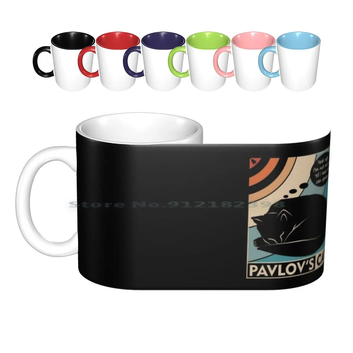 Pavlov's Cat Funny ( Clr ) Ceramic Mugs Coffee Cups Milk Tea Mug Pavlovs Cat Cat Funny Cat Funny Major Student Cat Lover