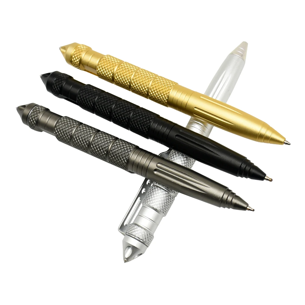 Metal Color Tactical Defense Pen, School Student Office Ballpoint Pens, Multipurpose Tool, Self Defense Gel Pen, High Quality