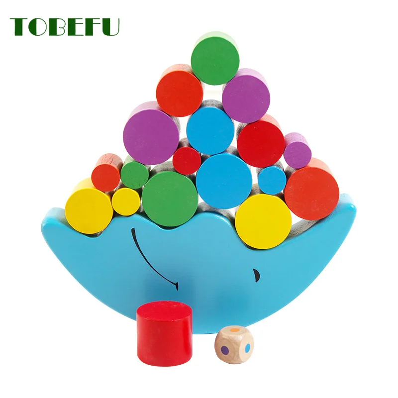 Holz Stacking Blocks Ausgleich Puzzle Mond Gleichgewicht Spiel Montessori Eltern-kind-Interaktion Sortierung Spielzeug für Kinder