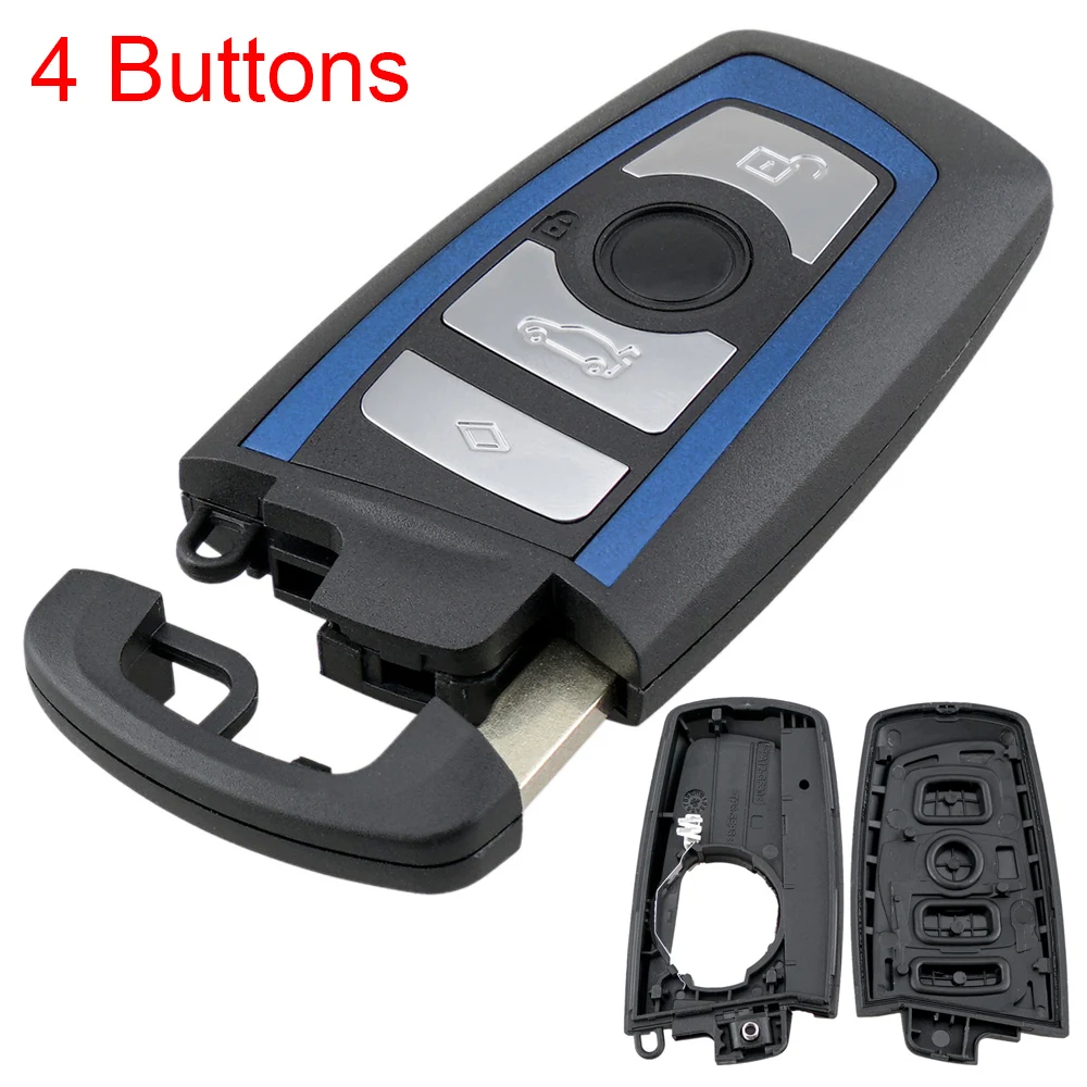 

Smart 4 Buttons Car Key Shell Cover Remote Keyless Case replacement with Uncut Blank Blade Fit for BMW F CAS4 5 Series 7 Series