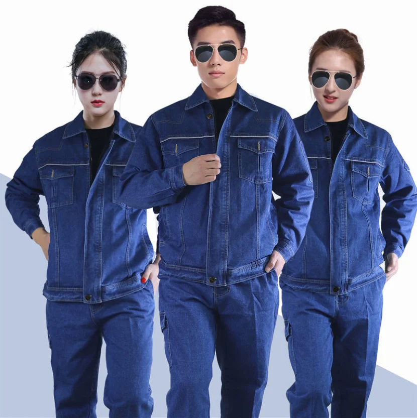 2023 Autumn Winter Thick Denim Coveralls Welding Suit Labor Protection Clothing Electrician Wear-resistant Anti-scalding Uniform