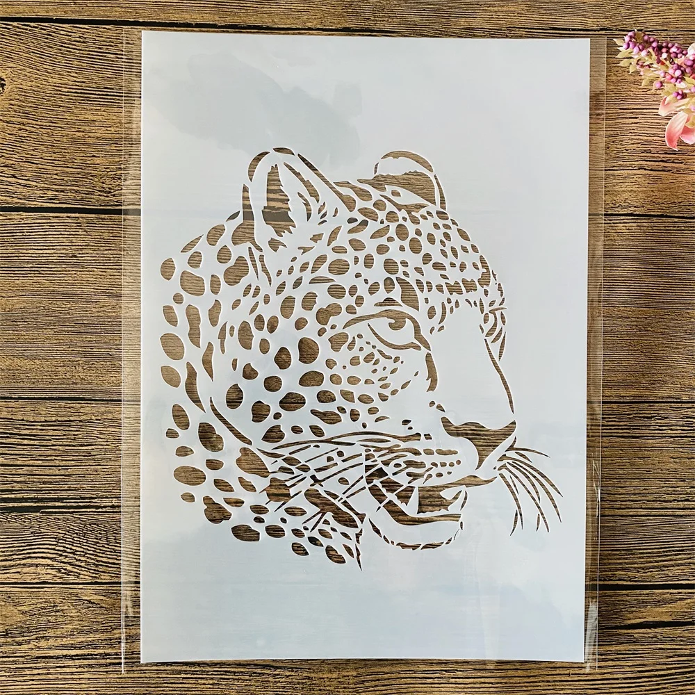 A4 29cm Leopard DIY warstwa szablonów malowanie ścian kolorowanka szablony do albumu szablon do dekoracji