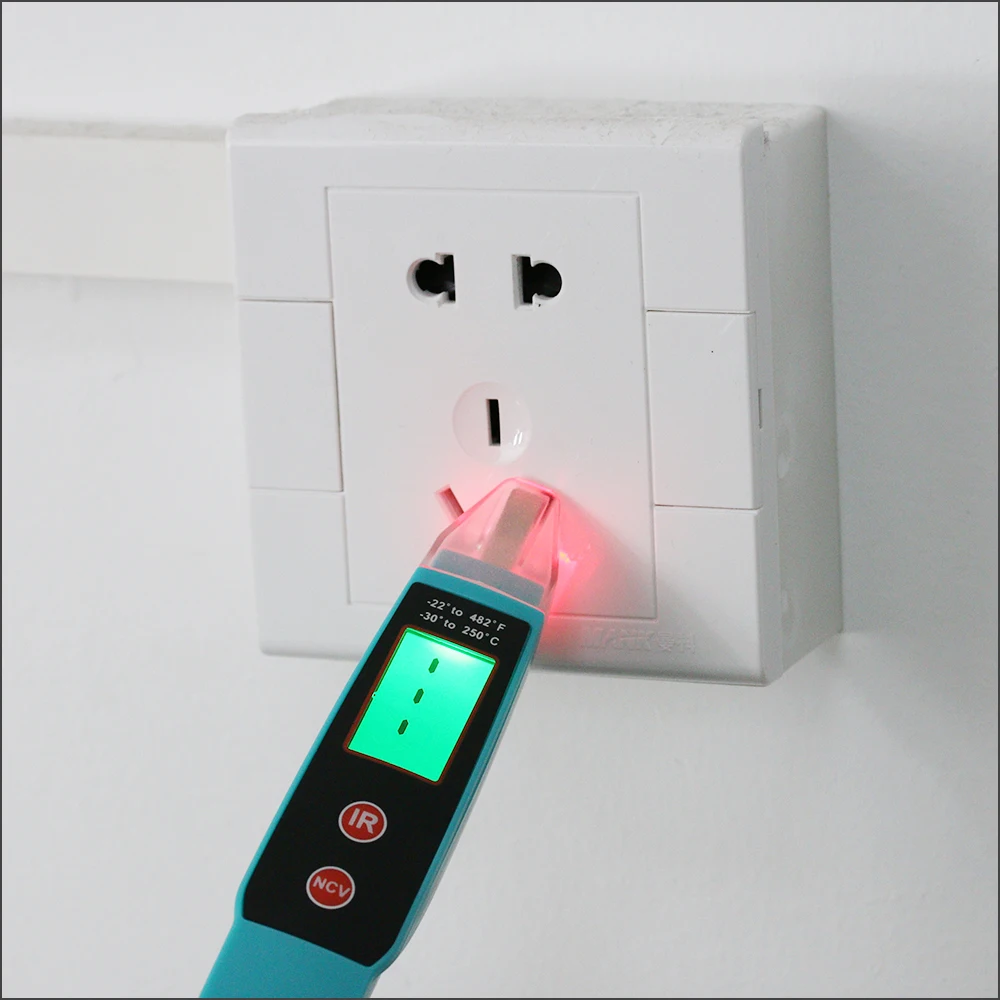 RZ Digital Non-Contact Thermometer AC Voltage Detector Infrared Thermometer Voltage Pen Type Handheld Induction Voltage Tester