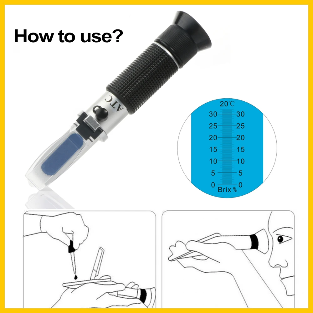 RZ Refractometer Beer Brix Wort Sugar Alcohol 0~30%1.000~1.120 SG Gravity Handheld Hydrometer RZ120