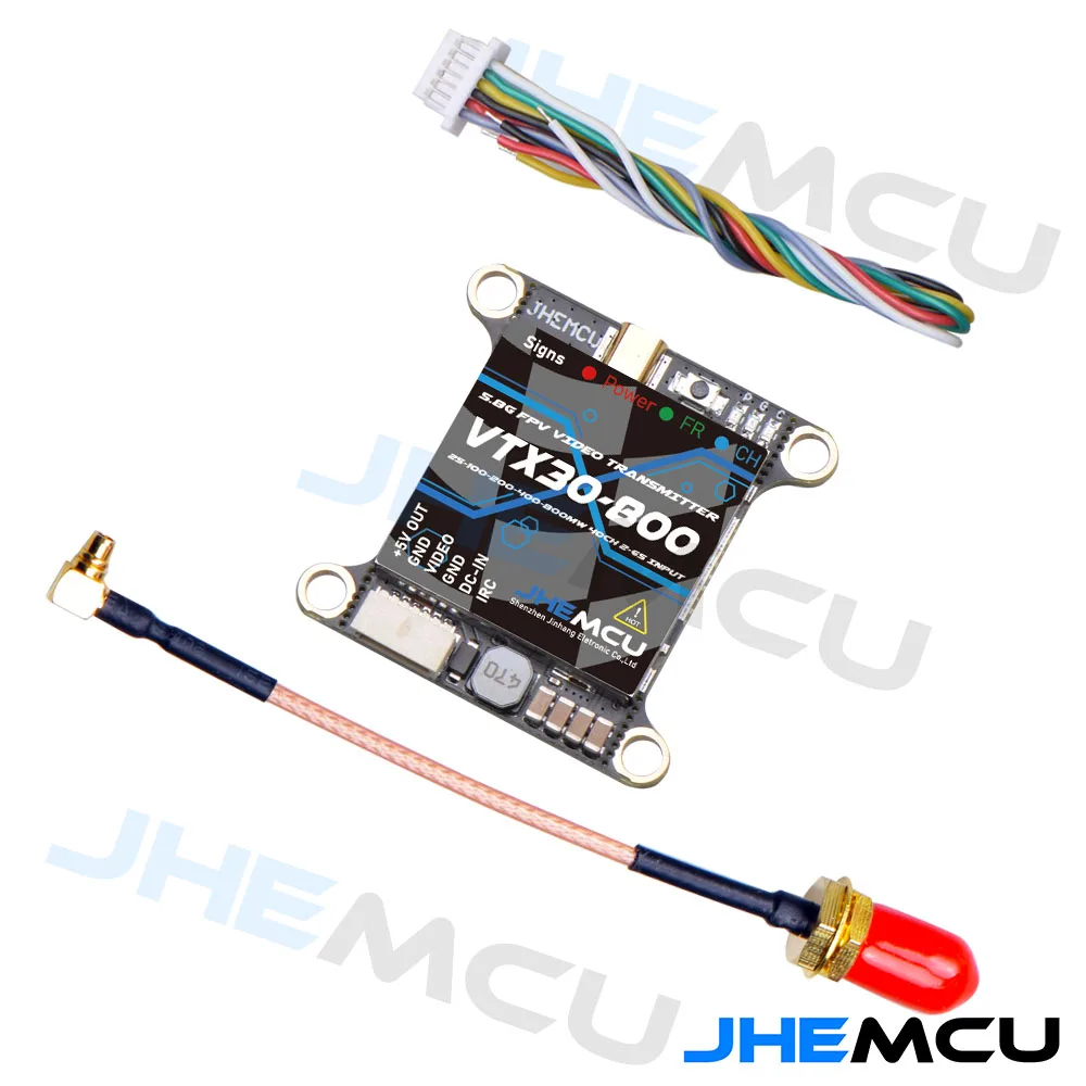 JHEMCU VTX30-800 VTX5848 LITE 40CH 5.8G 25/100/200/400/800mW Switchable VTX Video Transmitter Module OSD Control For FPV