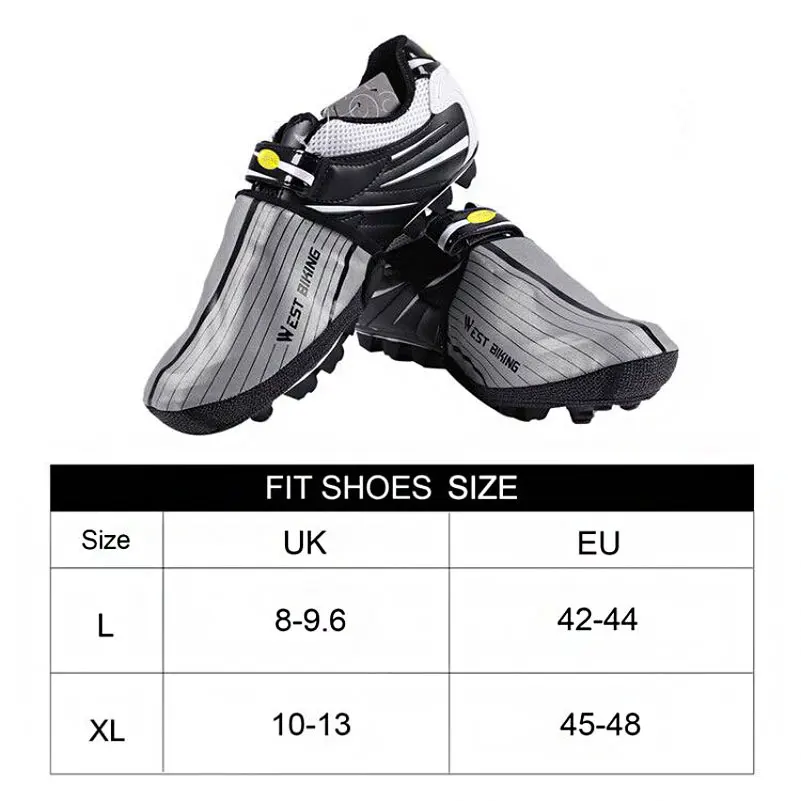 WEST BIKING Cycling Shoes Cover Half Palm Reflective Waterproof MTB Road Bike Overshoes Equipment Bicycle protective Shoe Cover