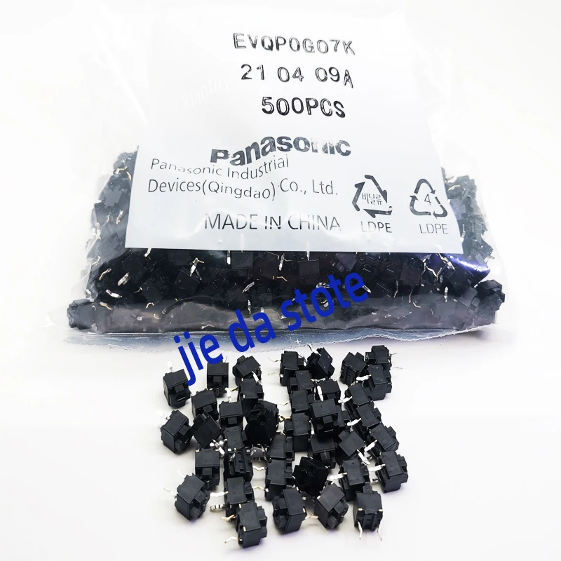 Panasonic 10Pcs Original Mouse Spuare Micro Switch Button EVQP0G07K Baolei Shark IE4.0 Black Spots 6x6x7.4mm  EVQP0E07K