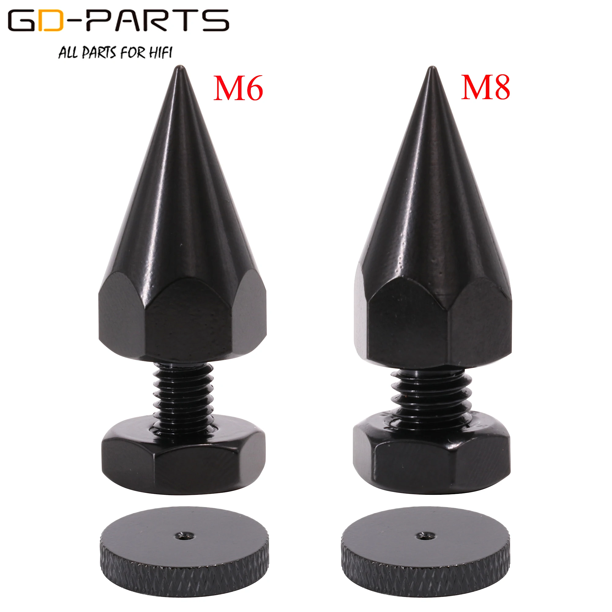 M6 M8 Thread Iron Speaker Spike Cone Damper AMP Turntable Recorder Studio Monitor Isolation Stand Vibration Cone Foot Pad 40mm