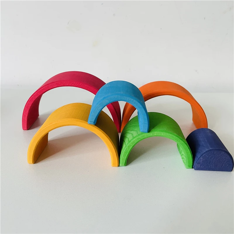 Mini Rainbow Stacker Blokken Houten Speelgoed Pastel Regenboog Speelgoed Montessori Activiteit Cure Stress Reliever Speelgoed Voor Kinderen Kids Geschenken