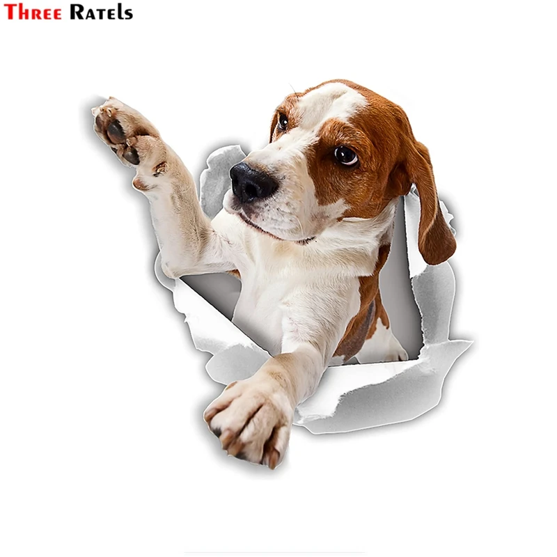 

Three Ratels FTC-1089 Reaching Beagle Dog Wall Decals Sticker For Walls Fridge Cars Toilet Luggage Skateboard Laptop