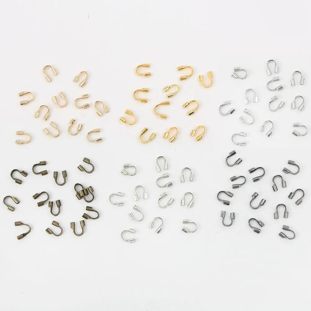 100pcs/lot 4x4mm Wire Protectors Wire Guard Guardian Protectors loops U Shape Accessories Clasps Connector For Jewelry Making