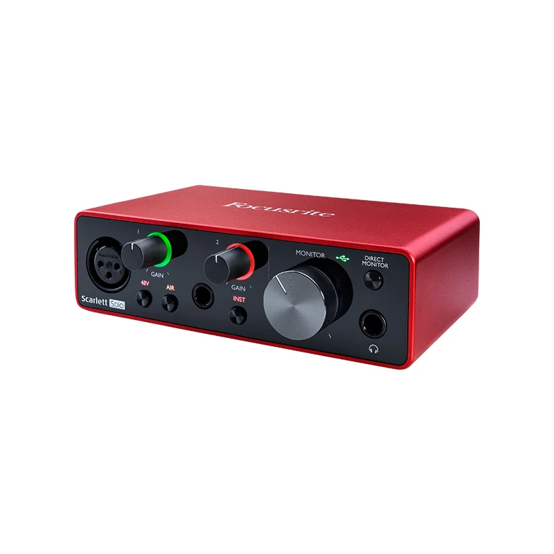 حزمة بطاقة الصوت للتسجيل من Focusrite Scarlett Solo Studio 3rd Gen 2 مدخل/2 خارج واجهة صوت USB مع ميكروفون مكثف وسماعة رأس