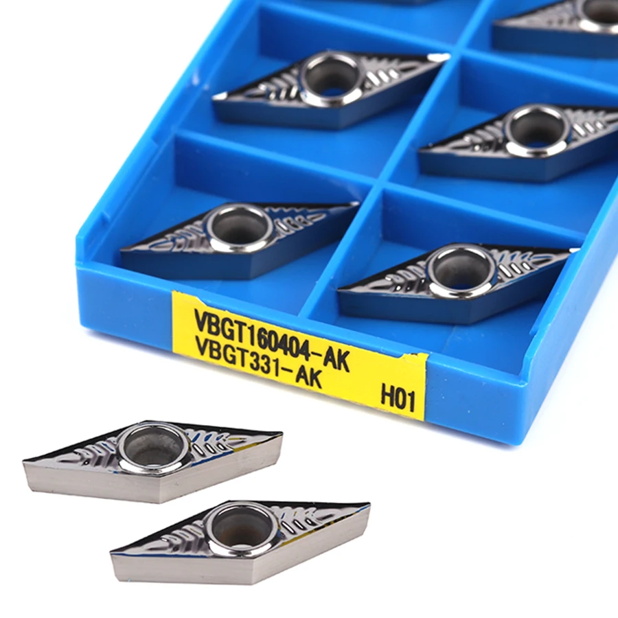 high qualityVBGT160402-AK VBGT160404-AK H01 VCGT160404 VCGT160408-AK H01 Carbide Aluminum Inserts CNC Lathe Tool turning Inserts