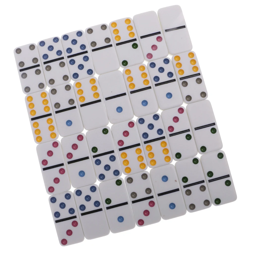 Double 6 Dominoes Box Standard Set of 28 Tiles Travel Game Toy Color Dot #2