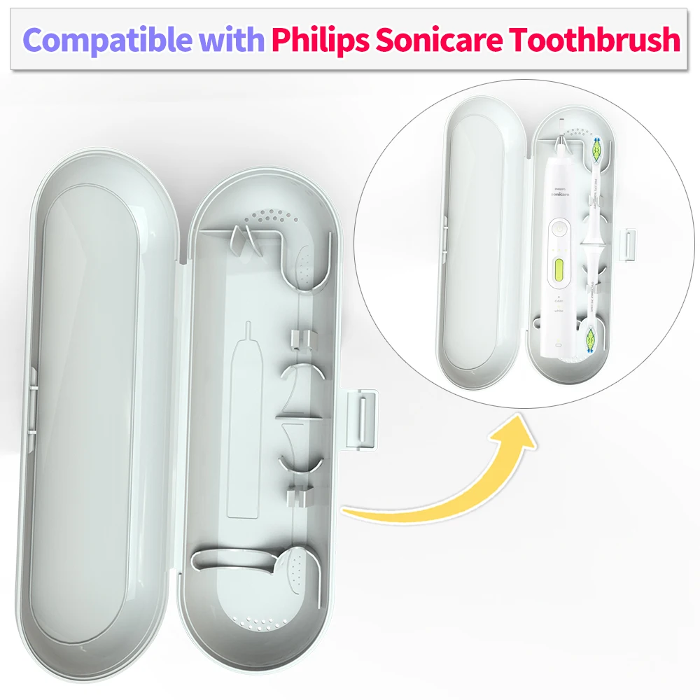 Electric Toothbrush Travel Case with Toothbrush Heads Caps for Philips Sonicare Toothbrush  hx6730 hx6750 hx6930 hx6950 hx6910