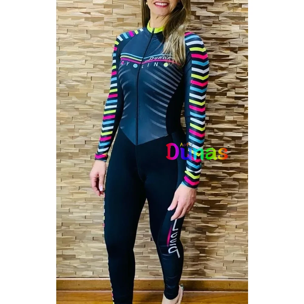 DUNAS Female Cycling Monkey Long Sleeve Cycling Overalls Trousers Winter Cyclist Jumpsuit Women's Clothing With Free Shipping