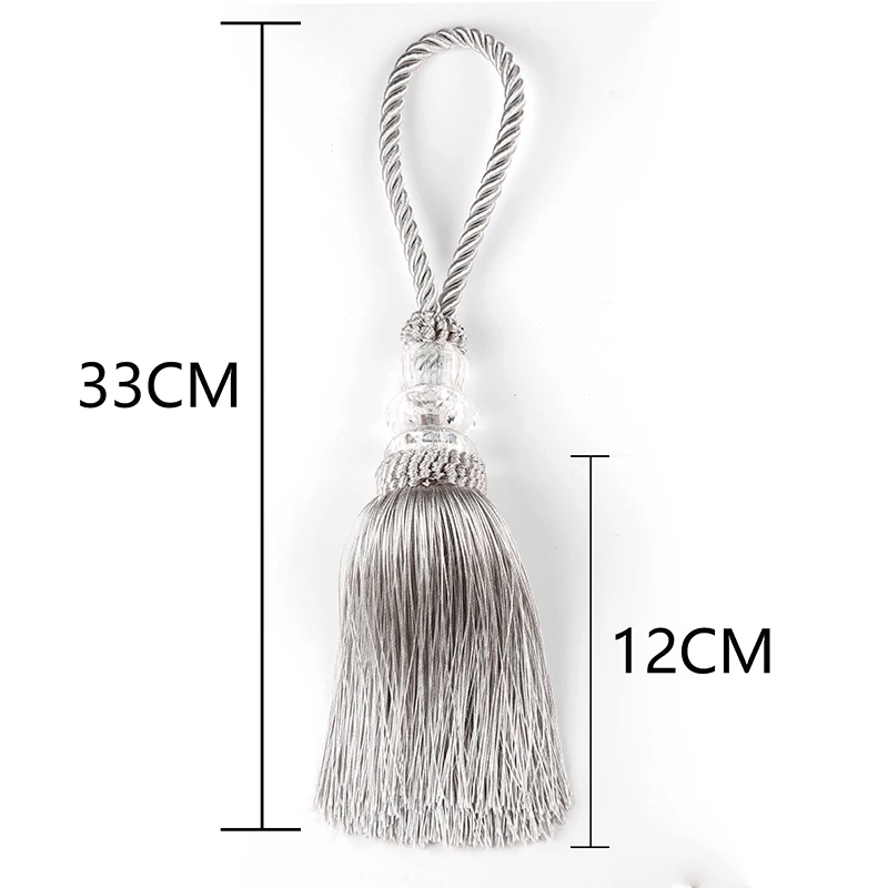 1Pc Tassel Fringe Trim DIY Craft Tassels Crystal Beaded Hanging Key Tassels Sewing Room Curtain Accessories Tassels Ribbon