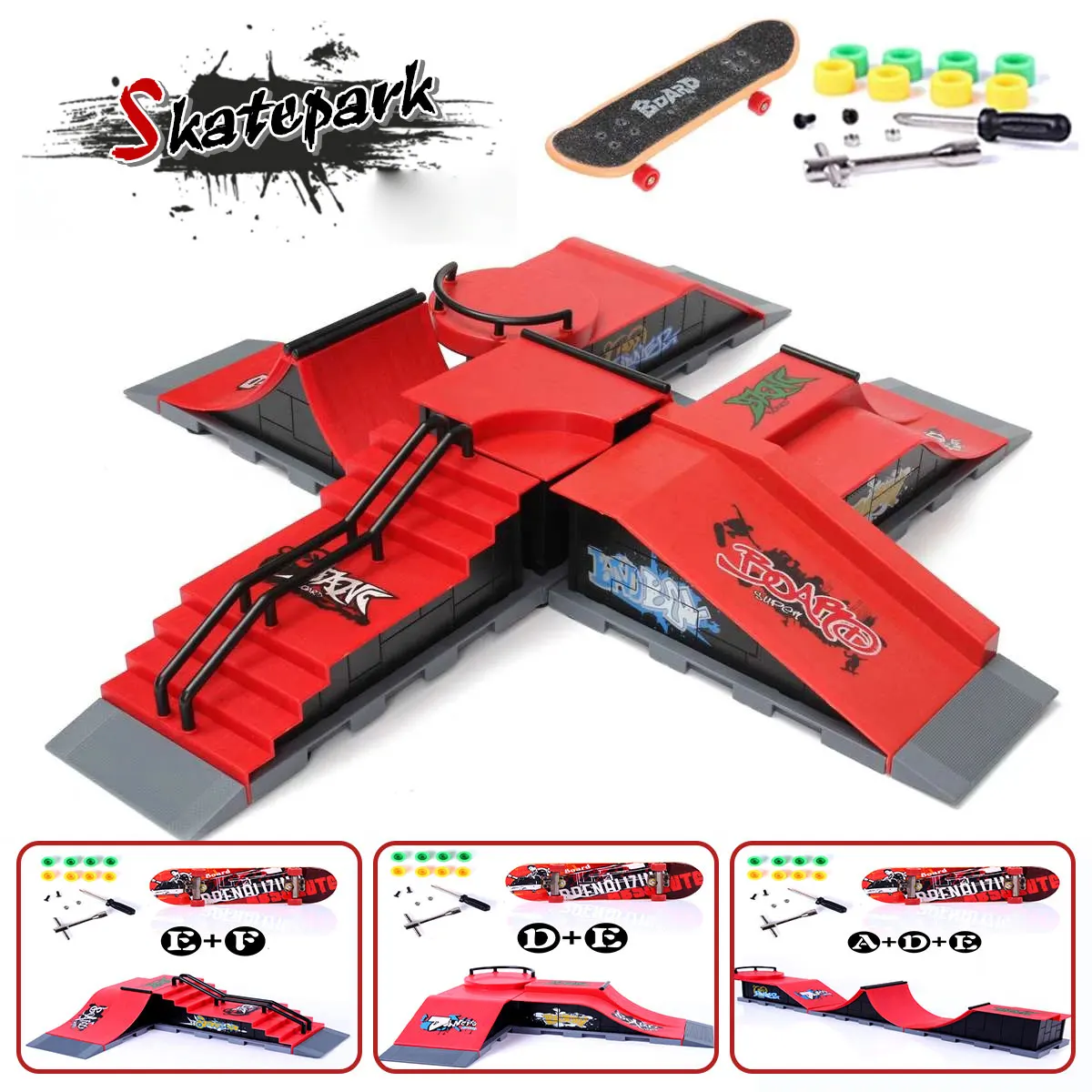 Finger Skateboards Skate Park Ramp Parts TechDeck Mini Fingerboard Ultimate Parks Toy Sport Game for Kids Gifts Children Present