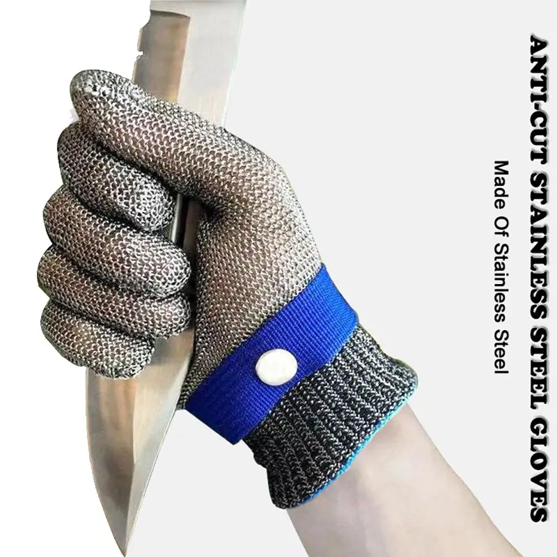 

100% High Quality ANSI A5 Cut Resistant Gloves Safety Stainless Steel Metal Wire Mesh Metal Butcher Gloves