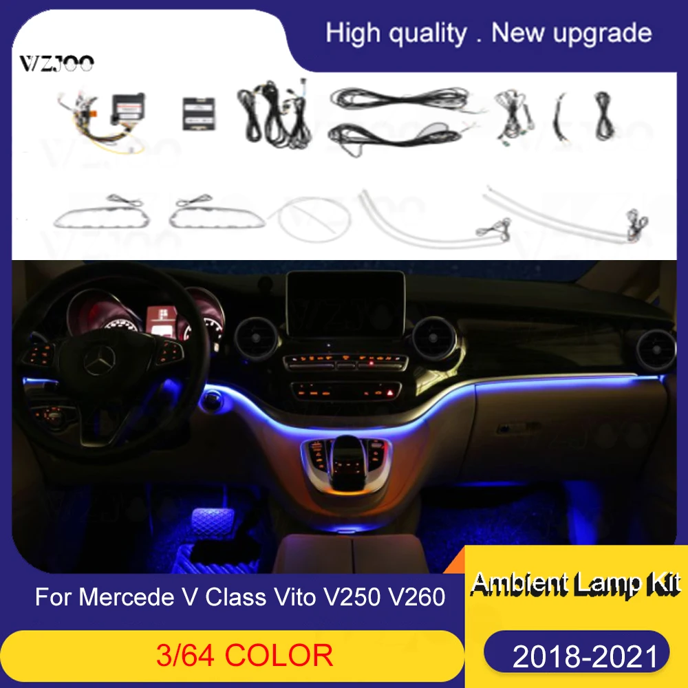 led Ambient Light For Mercede V Class Vito V250 V260 Viano Valente Metris W447  AC Condition Air Vent Outlet Trim Center Console