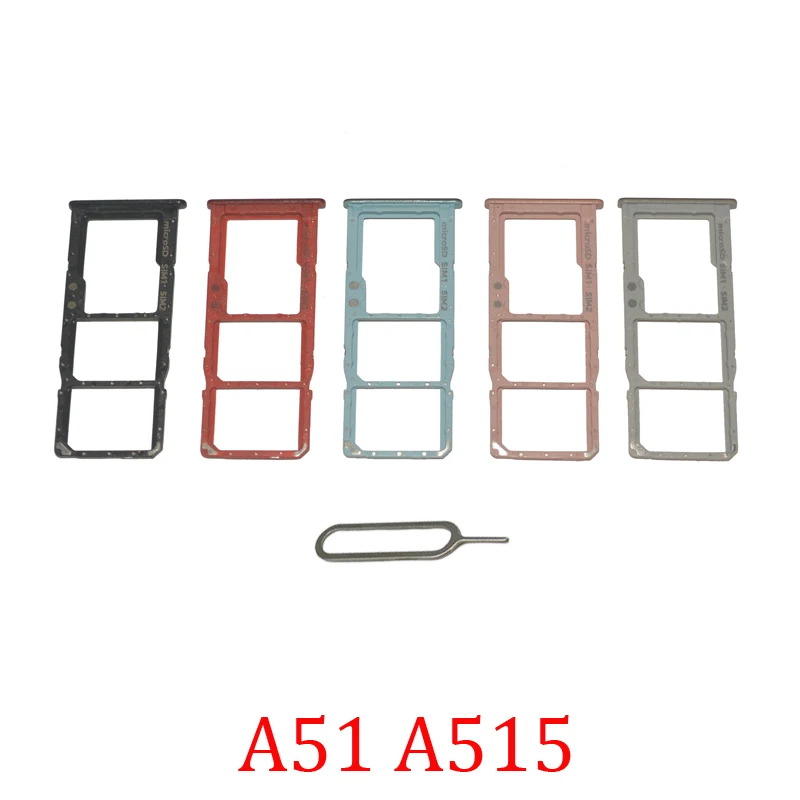 Sim Card Tray Slot For Samsung Galaxy A51 A515F A515FN A515X Phone Housing New SIM Chip Micro SD Card Adapter Holder