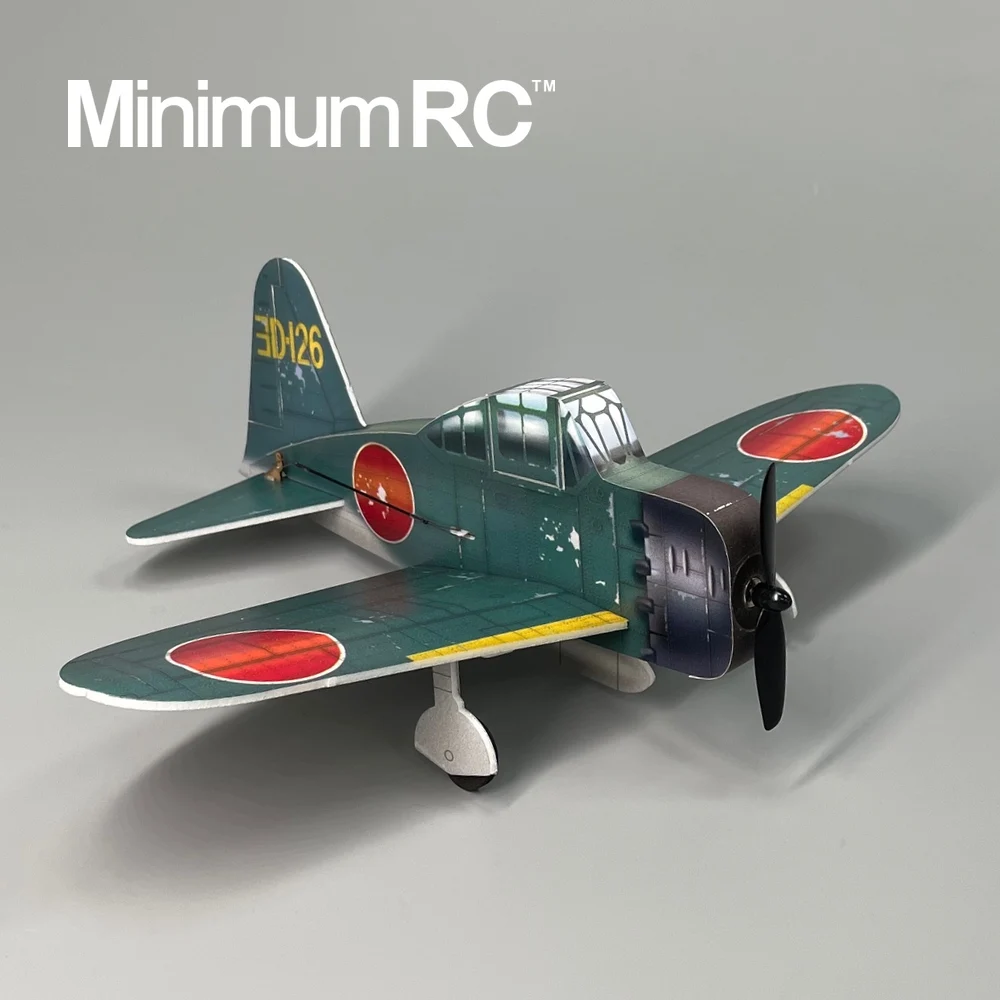 Minimumrc Kit Zero Fighter 320Mm Spanwijdte 4-kanaals Trainer Fixed-Wing Rc Vliegtuig Outdoor Speelgoed Voor Kinderen Kinderen Kinderen Geschenken