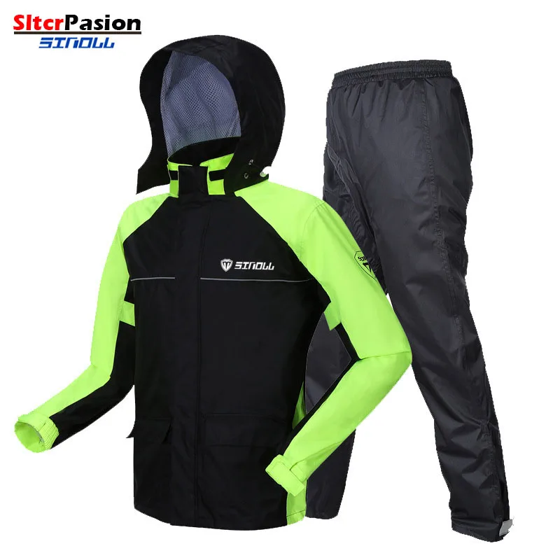 

Motorcycle Men's Raincoat Set Cap Pocket Riding Reflective Waterproof Motorcyclist Split Capa De Chuva Motoqueiro 우비 Impermeable