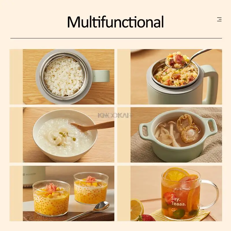 600W Electric Rice Cooker Portable Lunch Box Multi-cooker IH Heating Low Sugar Health Rice Cooker Soup Porridge Noddles 220V