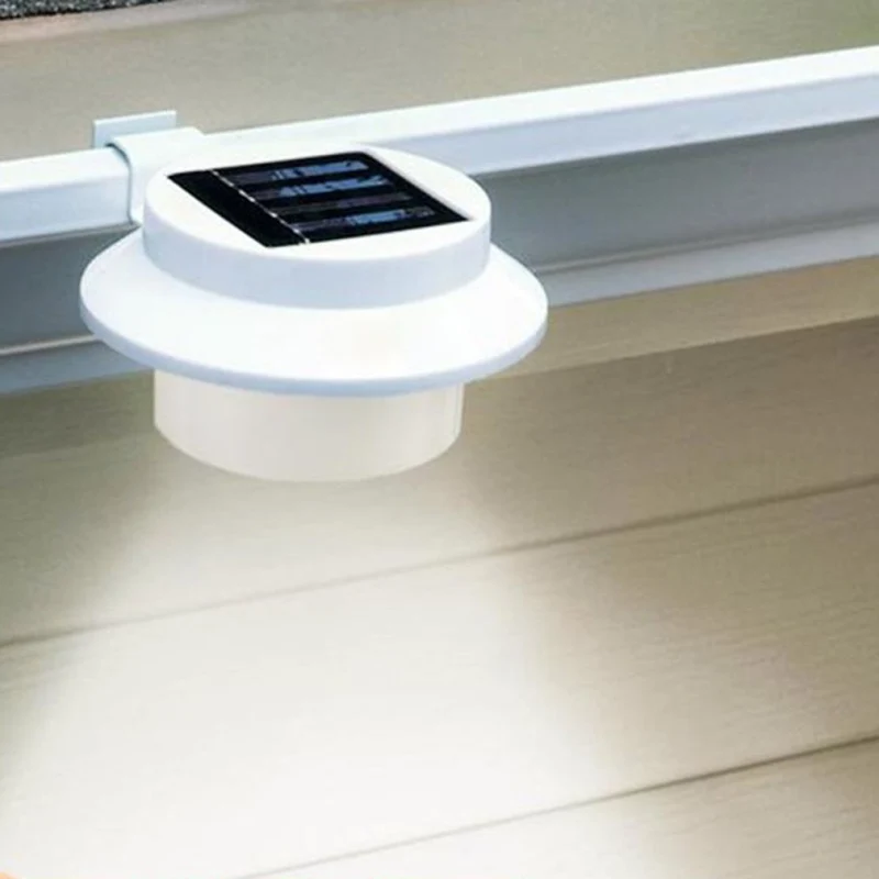 Outdoor Solar Gutter LED Lights - White Sun Power Smart Solar Gutter Night Utility Security Light