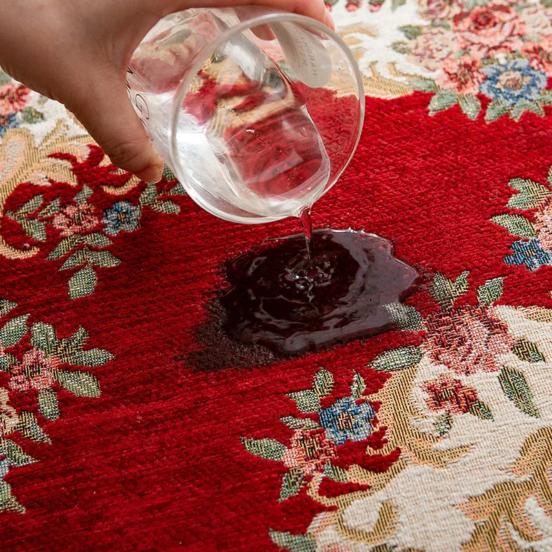 European Jacquard Carpet for Living Room, Flower Anti-slip Mats, Home, Bedroom Carpet, Luxury Doormat, Kitchen, Hallway Rug