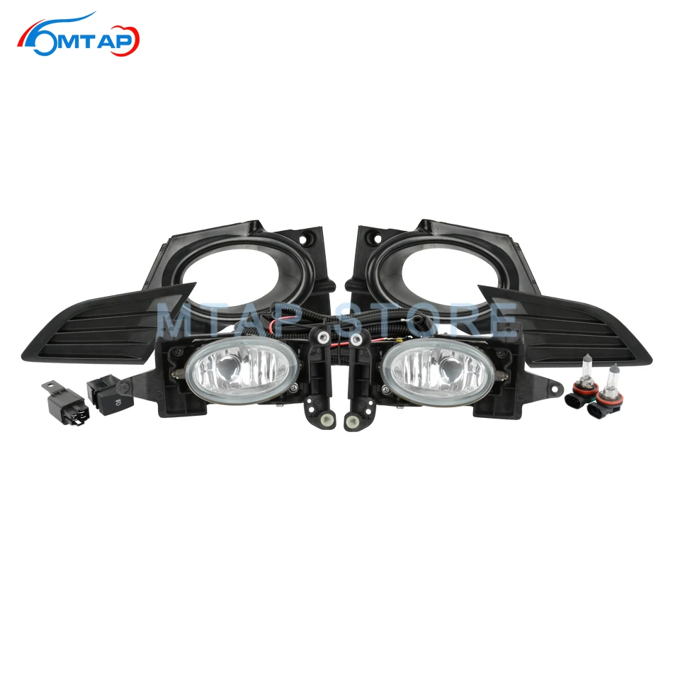 

MTAP For Fit Sport / Jazz Sport GE8 2009-2011 Car Front Fog Light Upgrade Kit Set With Wire Switch Bulb Trim Cover For Honda