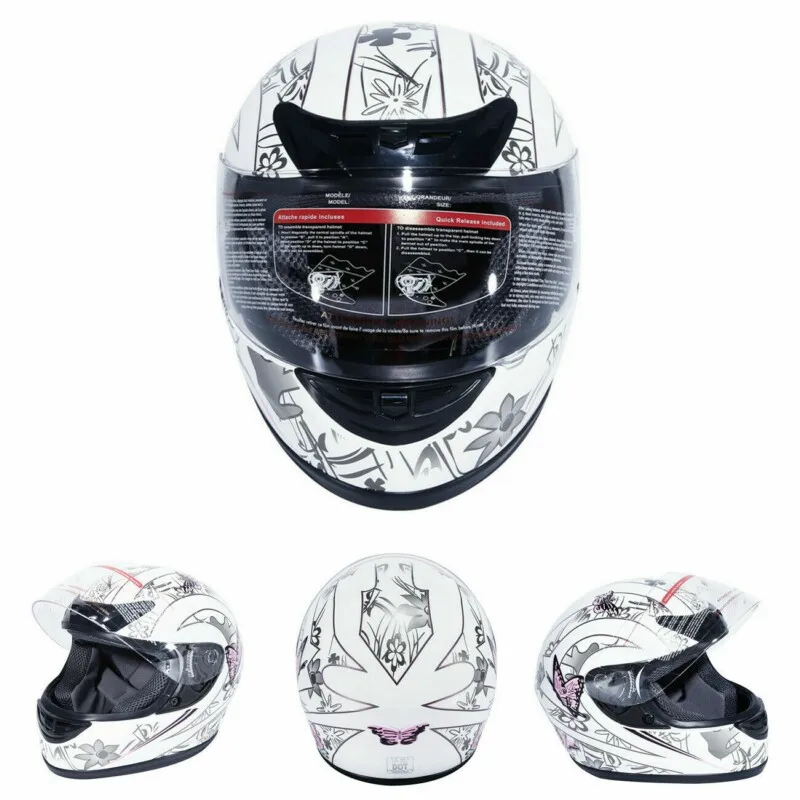 TCMT DOT Adult Motorcycle Butterfly Flip Up Full Face Street Dirt Bike Helmet  casco moto S M L