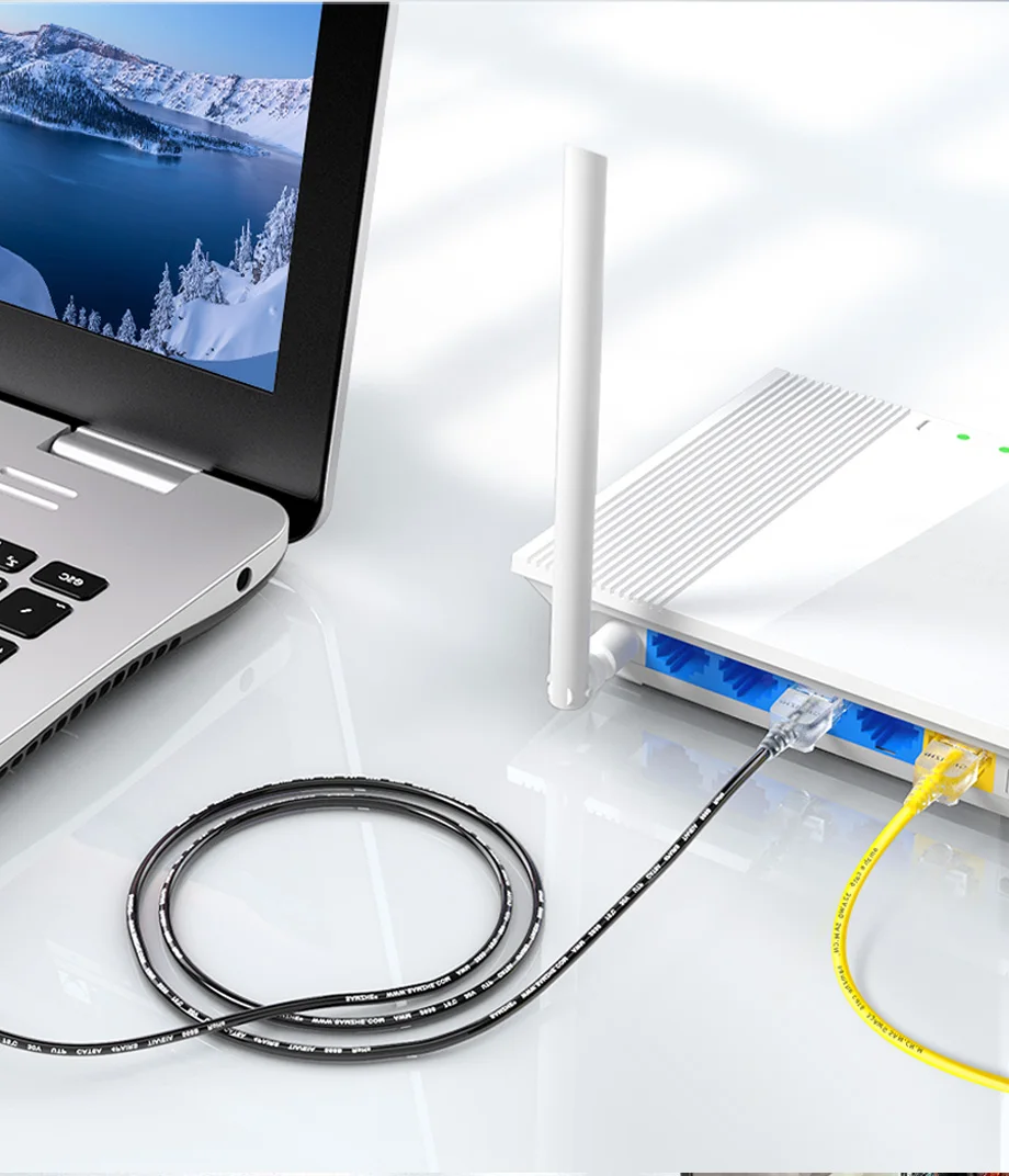 SAMZHE Cat6 Ethernet-Kabel Cat 6 10 Gbit/s Netzwerk-Flach-LAN-Kabel für Router RJ45 Laptop TV Box Netzwerkkabel Patchkabel – Detail 8