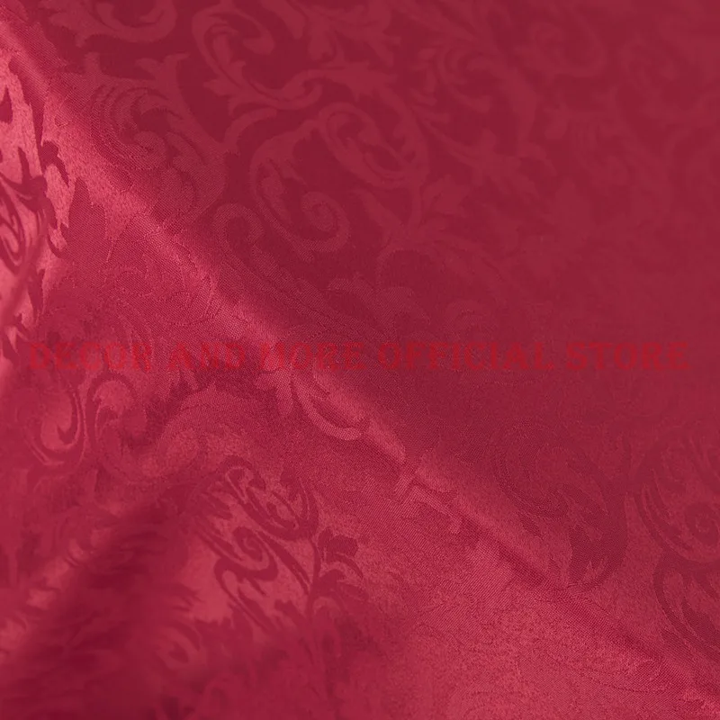 320x100CM Polyester Jacquard Thick Fabric Plain Dyed Curtain/Tablecloth/Dress DIY Fabrics White Pink Red Damask Cloth Wholesale