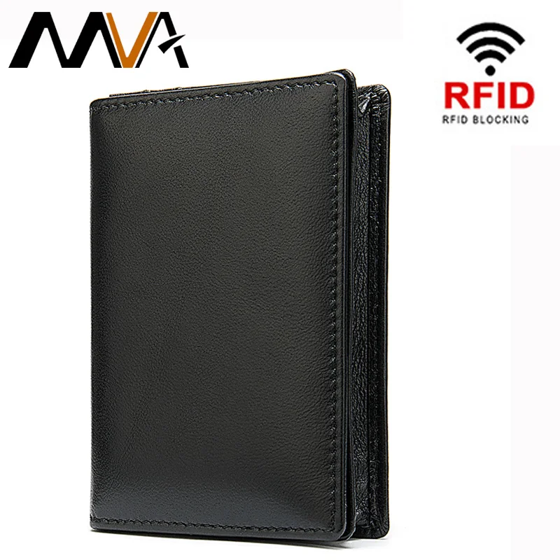 

MVA Sheep Men's Wallet Genuine Leather Purse For Men Rfid Passport Cover Card Holder Money Bags Slim Biflod Wallet Male Leather