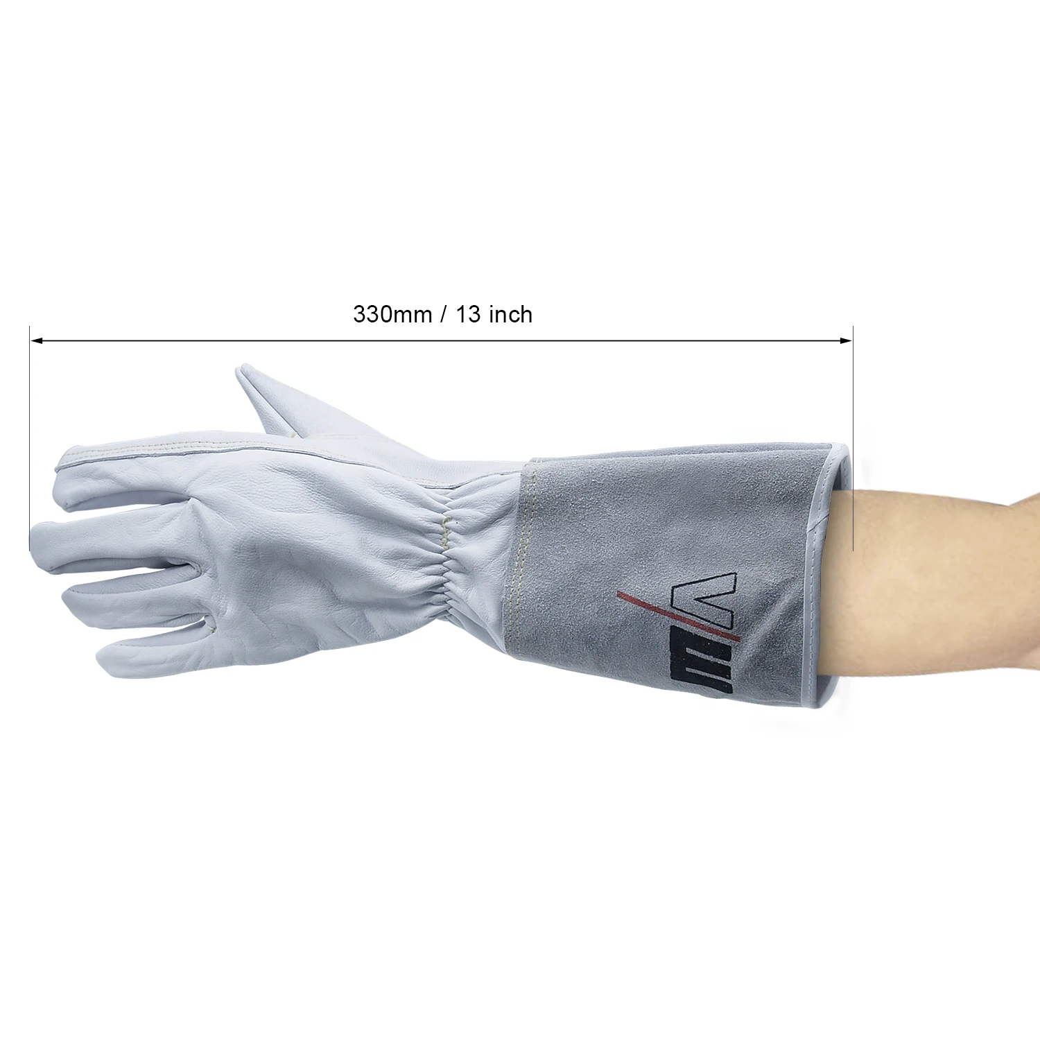 Guantes de trabajo de piel de cabra de grano superior, guantes de cuero de soldadura TIG, protección de seguridad para el trabajo, deportes de jardín, MOTO resistentes al desgaste