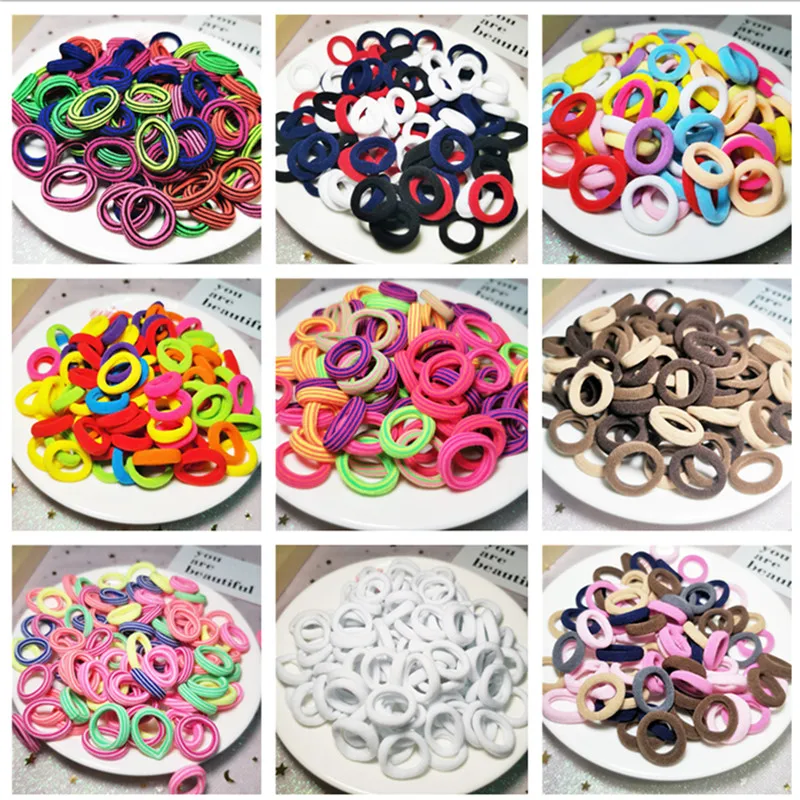 

50/100/200pcs Children Cute Elastic Hairbands Baby Girls Ponytail Holder Scrunchie Headbands Rubber Bands Kids Hair Accessories