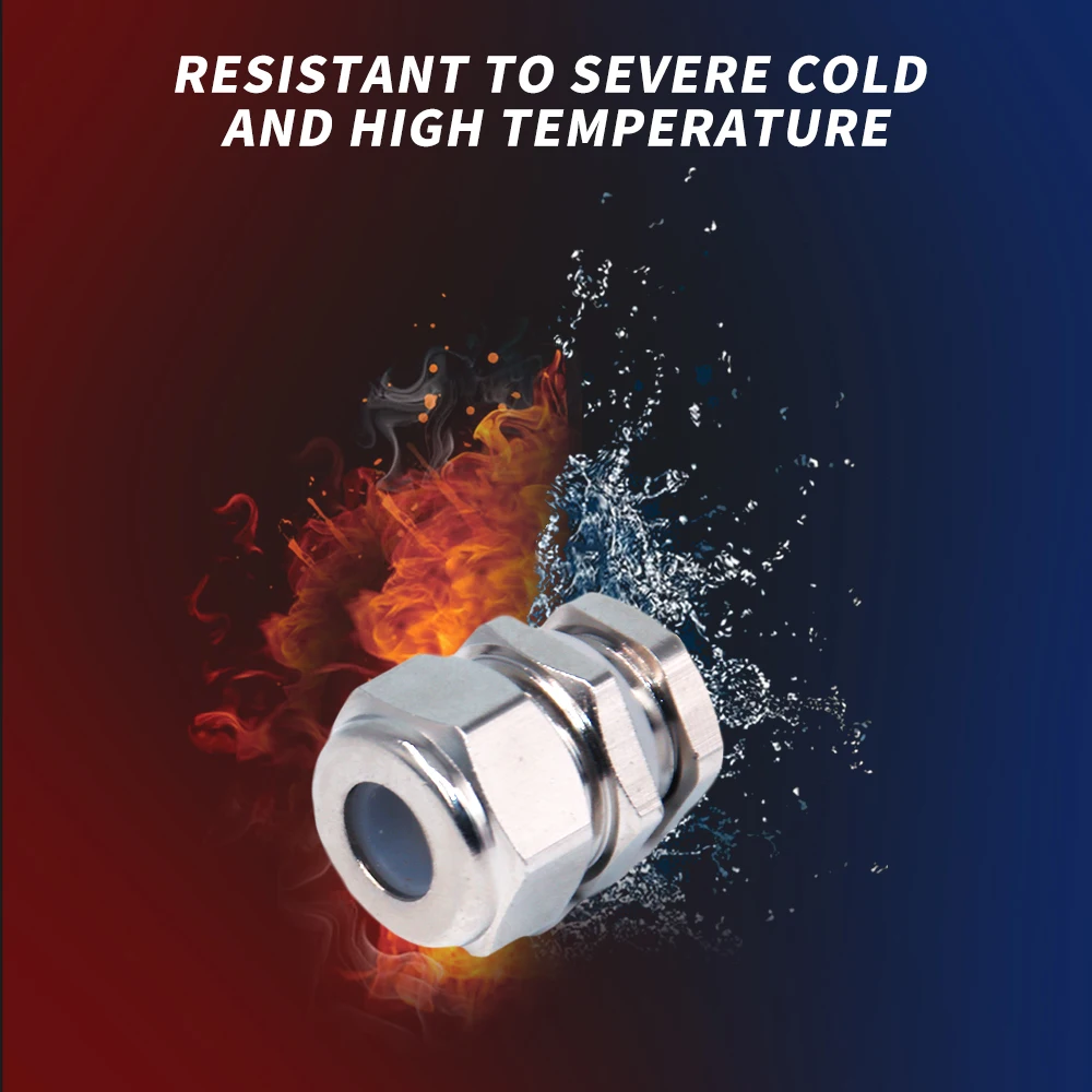 1PC Silicone Sealing Brass Cable Gland Use For Lamp M8 Metal Joint M12 Nickle Plated High Temperature Resistance Brass Gland PG7
