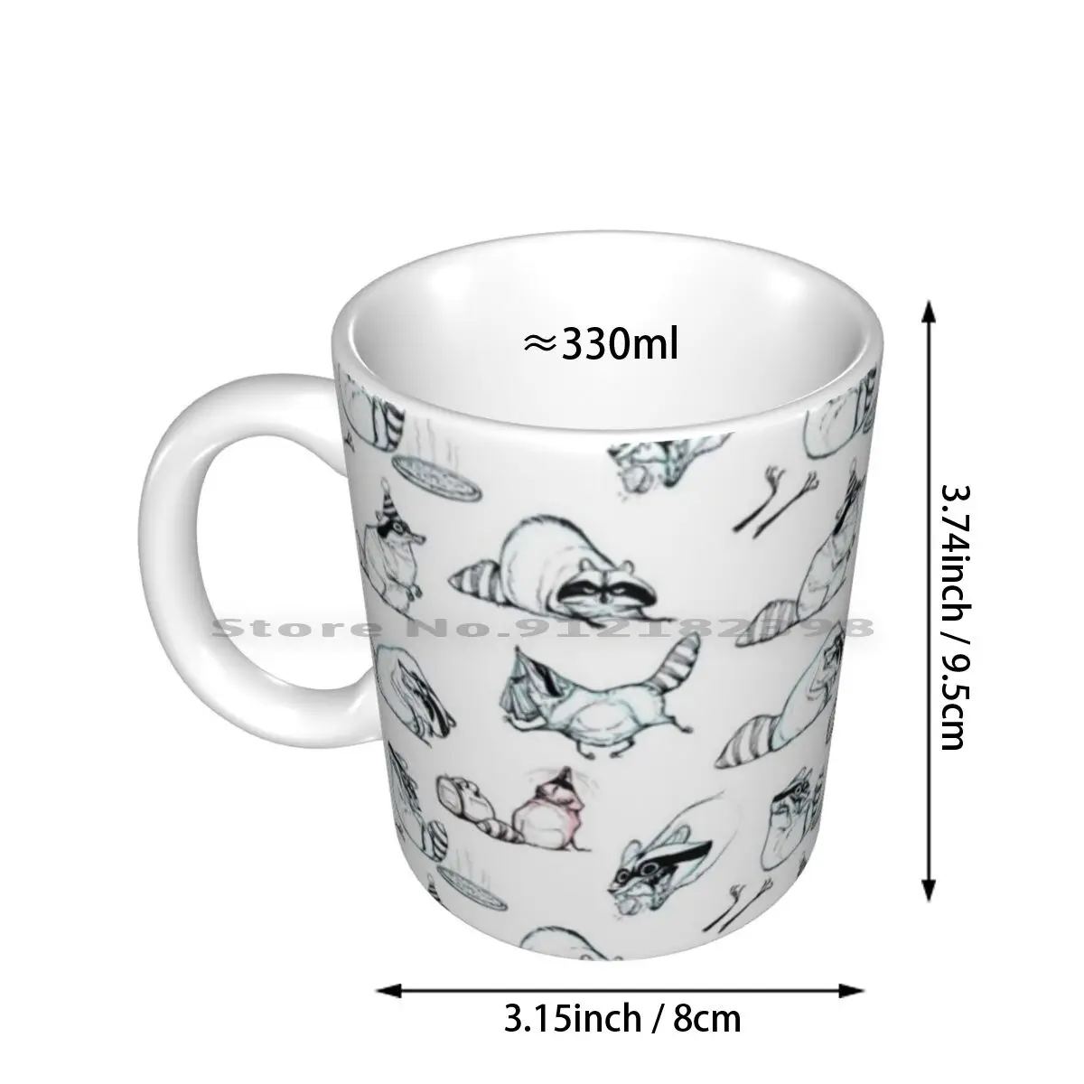 Raccoon Comic Pattern Ceramic Mugs Coffee Cups Milk Tea Mug Webcomic Raccoon Comic Creative Trending Vintage Gift Bottle Cup