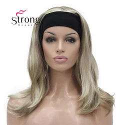 Strongbeauty peruca de cabeça sintética, perucas de cabelo sintético, destaques naturais de leves ondas, calor ok, opções de cores