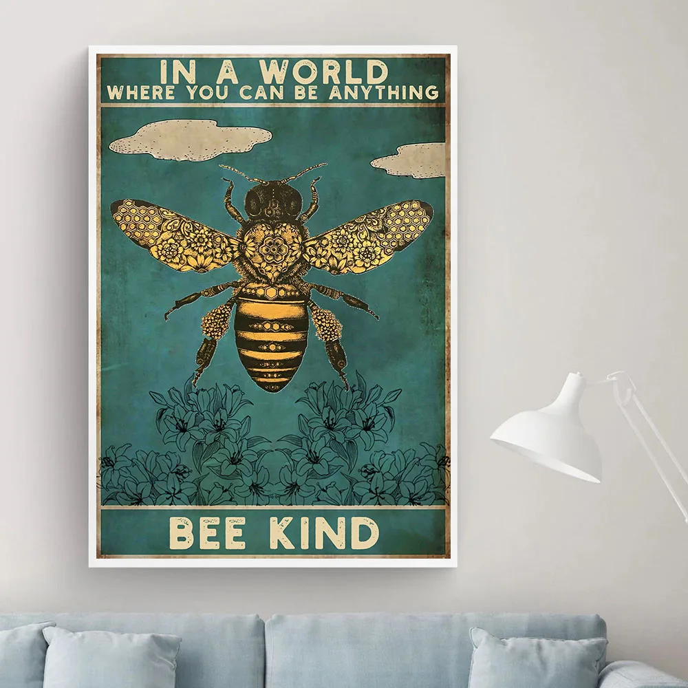 العقلية تكون لطيفة تفقد عقلك العثور على روحك ملصق وطباعة جدار رائع الديكور Vintage الملصقات جدار الفن ديكور المنزل اللوحة #3