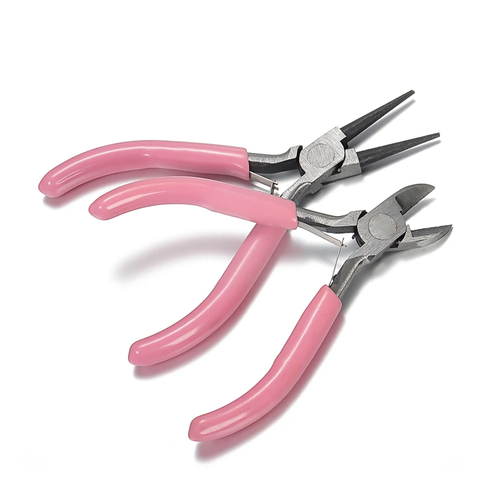 Pink Color Jewelry Pliers Resin Tweezers Tool Muddler Poke Needle Spoon Tool Set For Silicone Resin Mold Jewelry Making DIY Tool