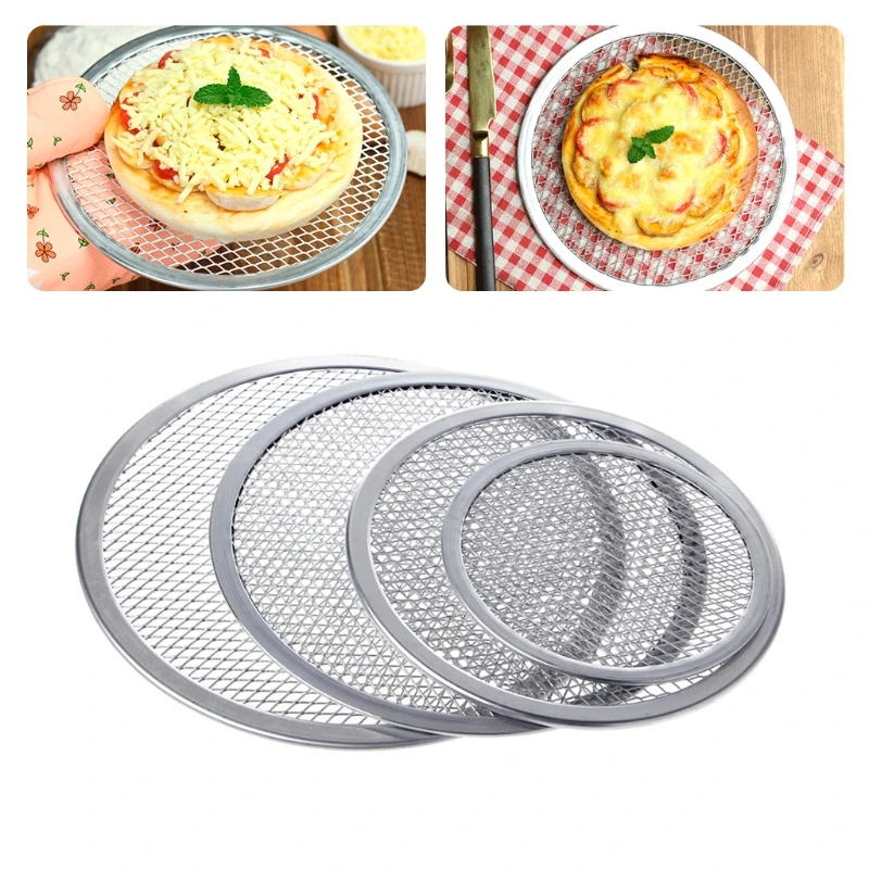 Aluminum Mesh Grill  Pizza Screen Round Baking Tray Net Kitchen Tools Ovens Kit