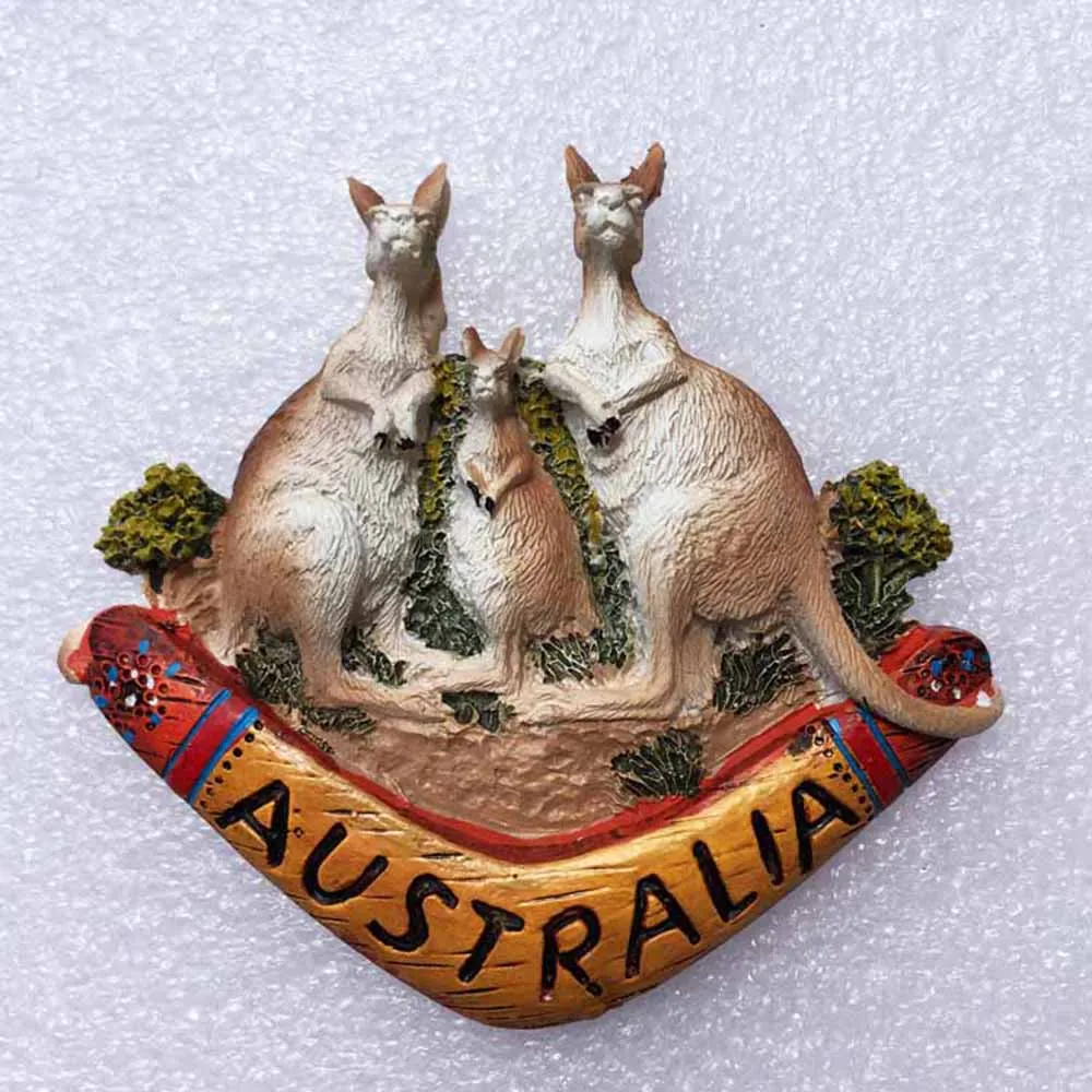 European Travel Souvenir Australia Finland Kangaroo Koala Crocodile Deer Regional Iconic Animal Refrigerator Magnetic Sticker