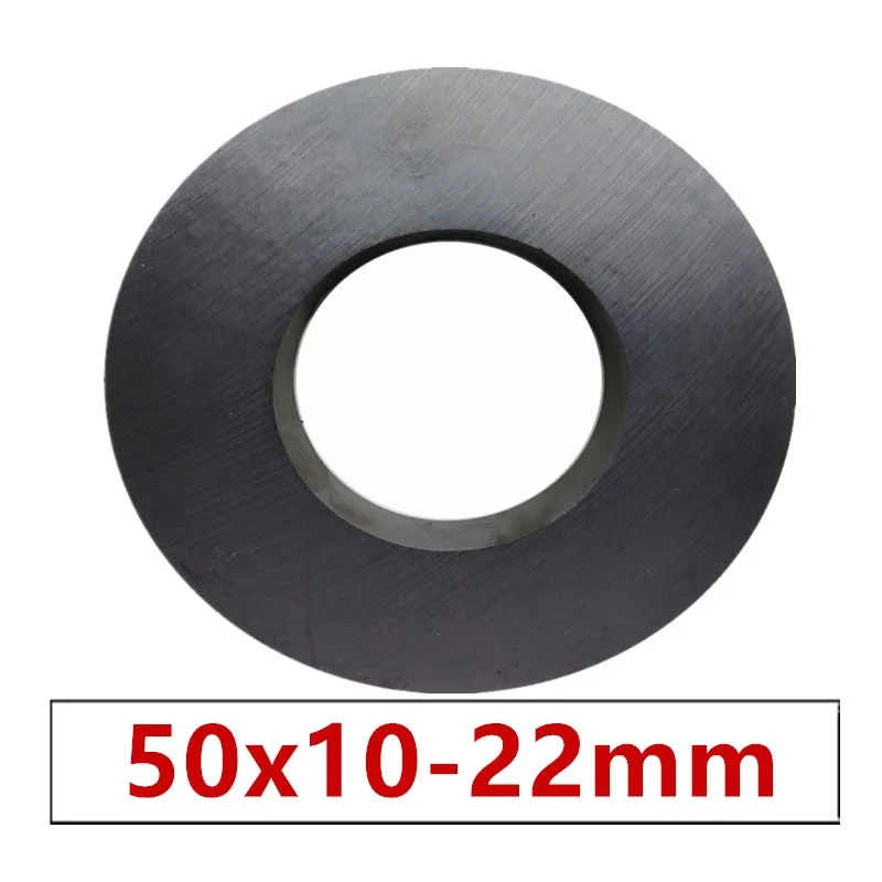 

1-10pc/lot Ring Ferrite Magnet 50x10 mm Hole 22mm Permanent magnet 50mm x 10mm Black Round Speaker ceramic magnet 50*10 50-22x10