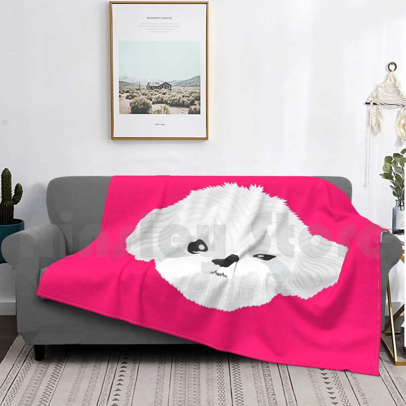 Cobertor maltês super macio, quente, leve, fino, maltês, cachorro, cachorro branco, fofo, fofo, adorável, animal de estimação, companheiro, amor, animal