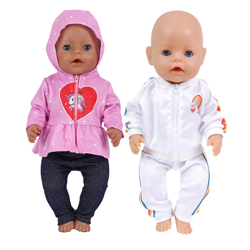 43cm Doll Clothes 18 Inch Lovely Unicorn Clothes Suit Fit Baby New Born Reborn Dolls American Girl Birthday Festival Gifts