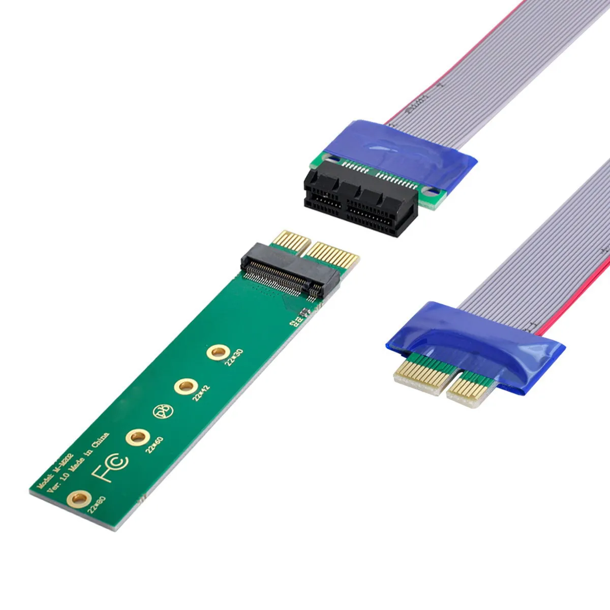 

Chenyang NVME AHCI NGFF M-key SSD to PCI-E 3.0 1x x1 Vertical Adapter with PCI-E x1 Male to Female Extension Cable